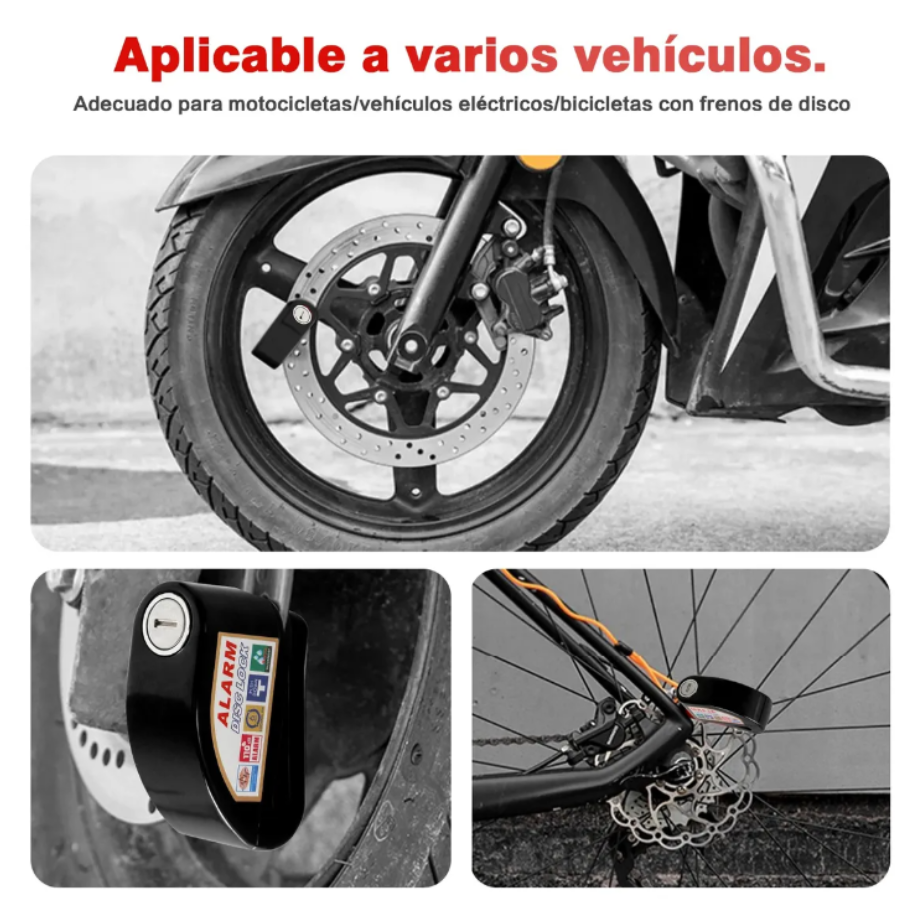 Candado de Alarma para Motocicleta – Bloqueo de Disco con Alarma