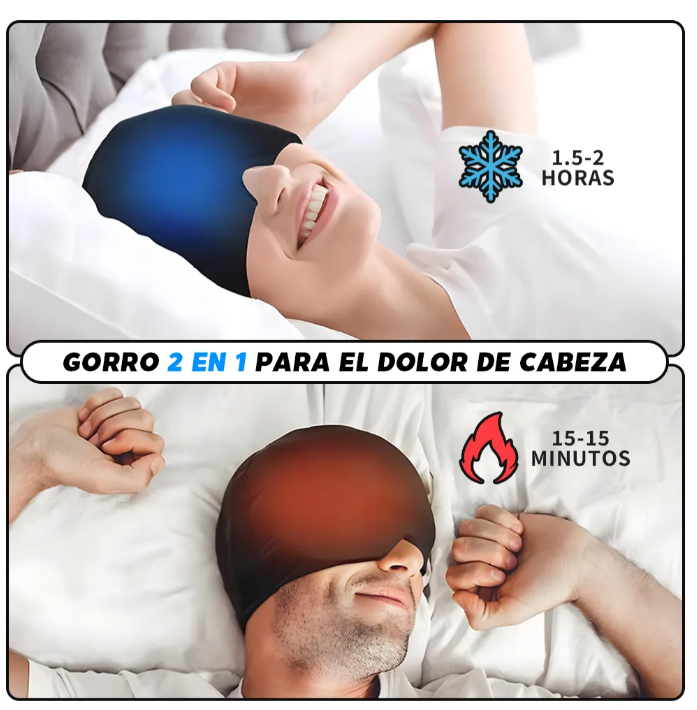 Gorro Terapéutico para Migraña y Dolor de Cabeza – Compresa Fría