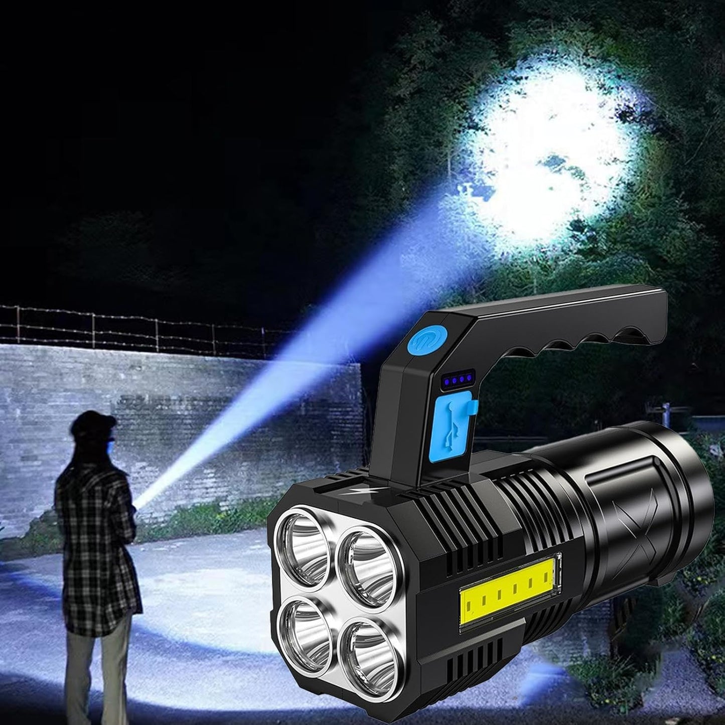 Linterna Táctica COB LED Ultra Brillante – Recargable vía USB